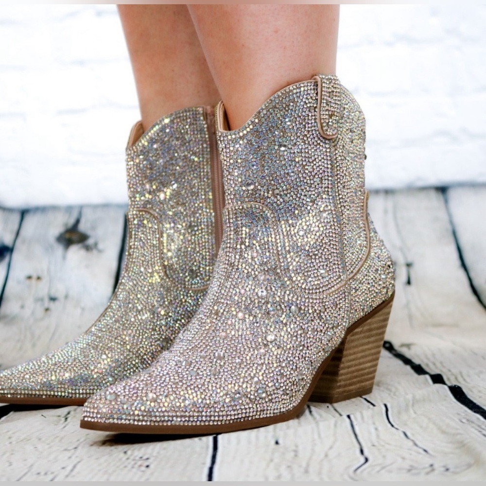 Matisse Harlow Western Ankle Boot Womens Size 9 Rhinestone Cowgirl Fall Boots - Picture 3 of 10